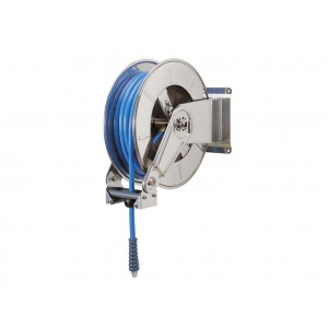 Geassembleerde slanghaspel met Foodflex slang (40bar/70°C) en connectieslang