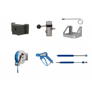 Compleet pakket voor schuimen, en spoelen op druk verhoogde waterleiding 100-200bar zonder perslucht